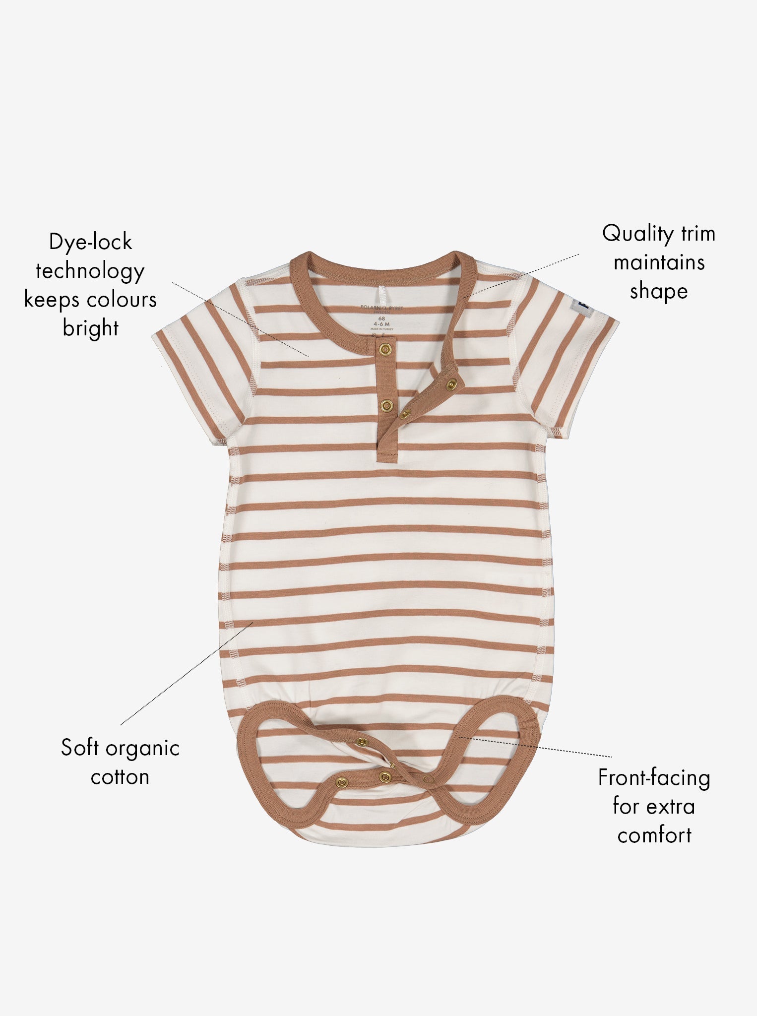 Unisex Short Sleeve Newborn Babygrow from Polarn O. Pyret Kidswear. Made from ethically sourced materials.