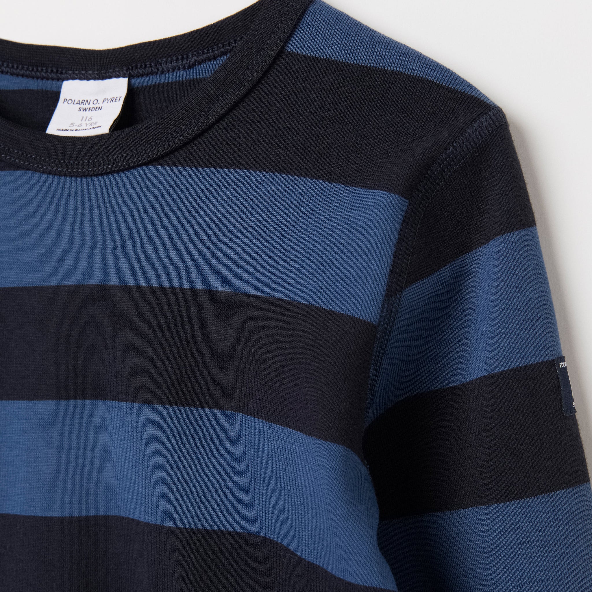 Organic Cotton Striped Blue Kids Top from the Polarn O. Pyret Kidswear collection. The best ethical kids clothes