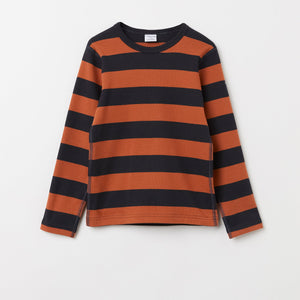 Organic Cotton Striped Orange Kids Top from the Polarn O. Pyret Kidswear collection. Clothes made using sustainably sourced materials.