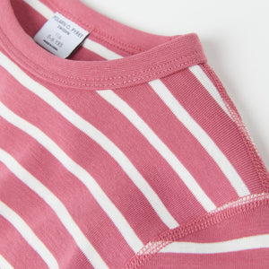 Organic Cotton Striped Pink Kids top from the Polarn O. Pyret Kidswear collection. Nordic kids clothes made from sustainable sources.