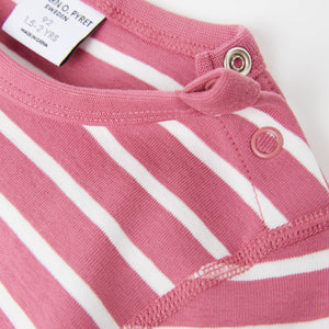 Organic Cotton Striped Pink Kids top from the Polarn O. Pyret Kidswear collection. Nordic kids clothes made from sustainable sources.