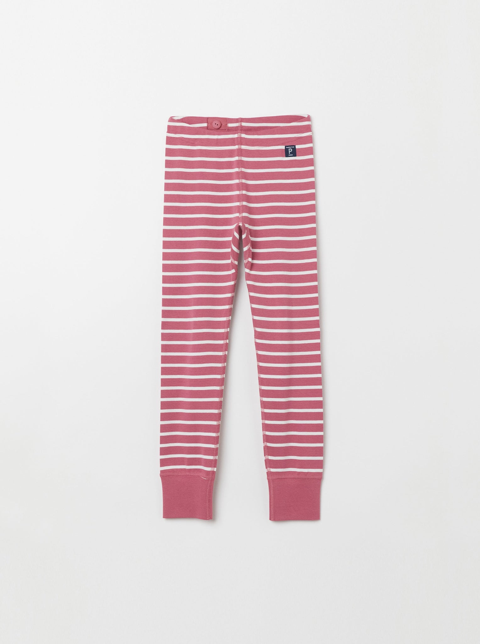 Organic Cotton Pink Kids Leggings from the Polarn O. Pyret Kidswear collection. Clothes made using sustainably sourced materials.