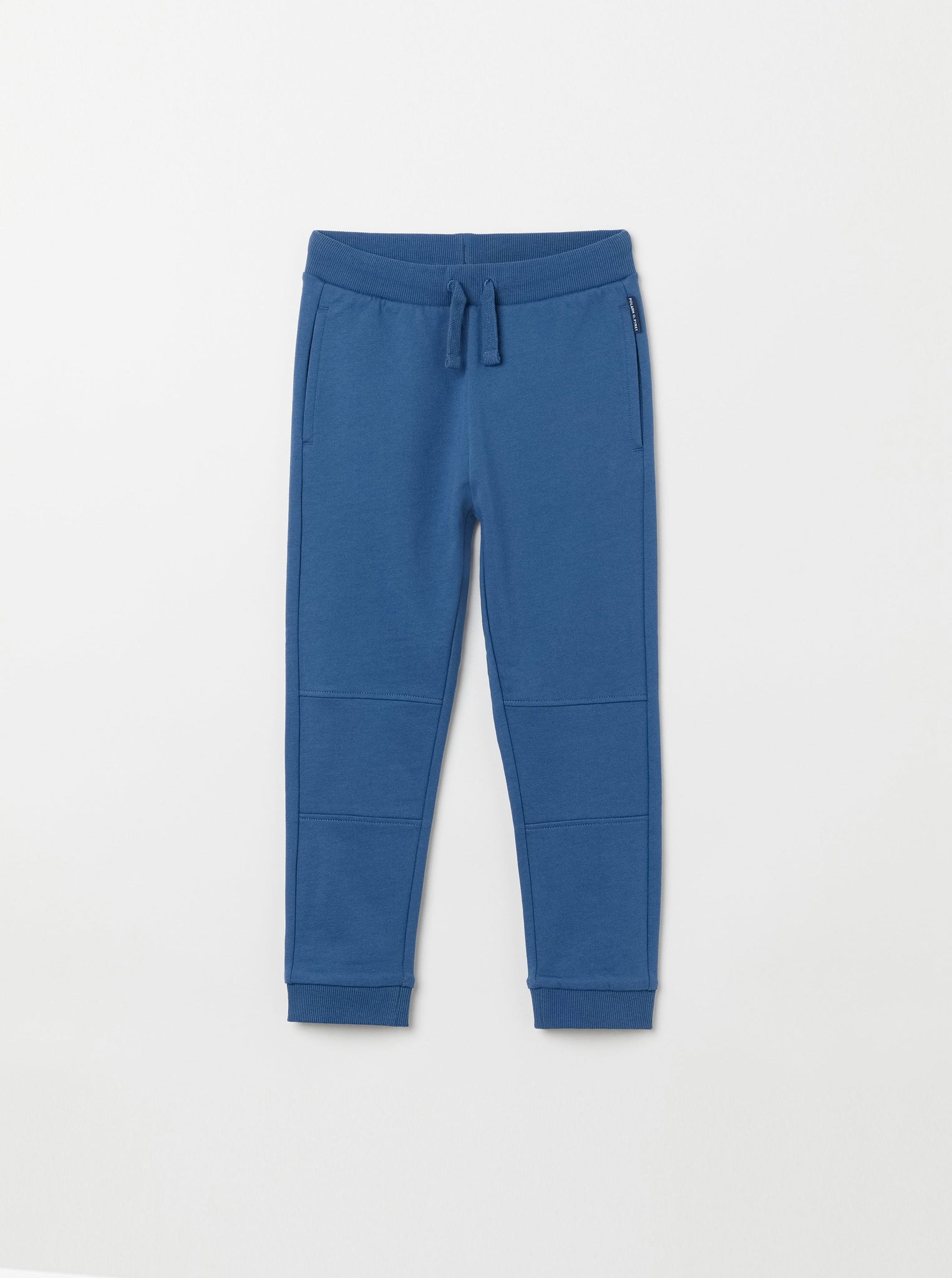 Organic Cotton Blue Kids Joggers from the Polarn O. Pyret Kidswear collection. Nordic kids clothes made from sustainable sources.