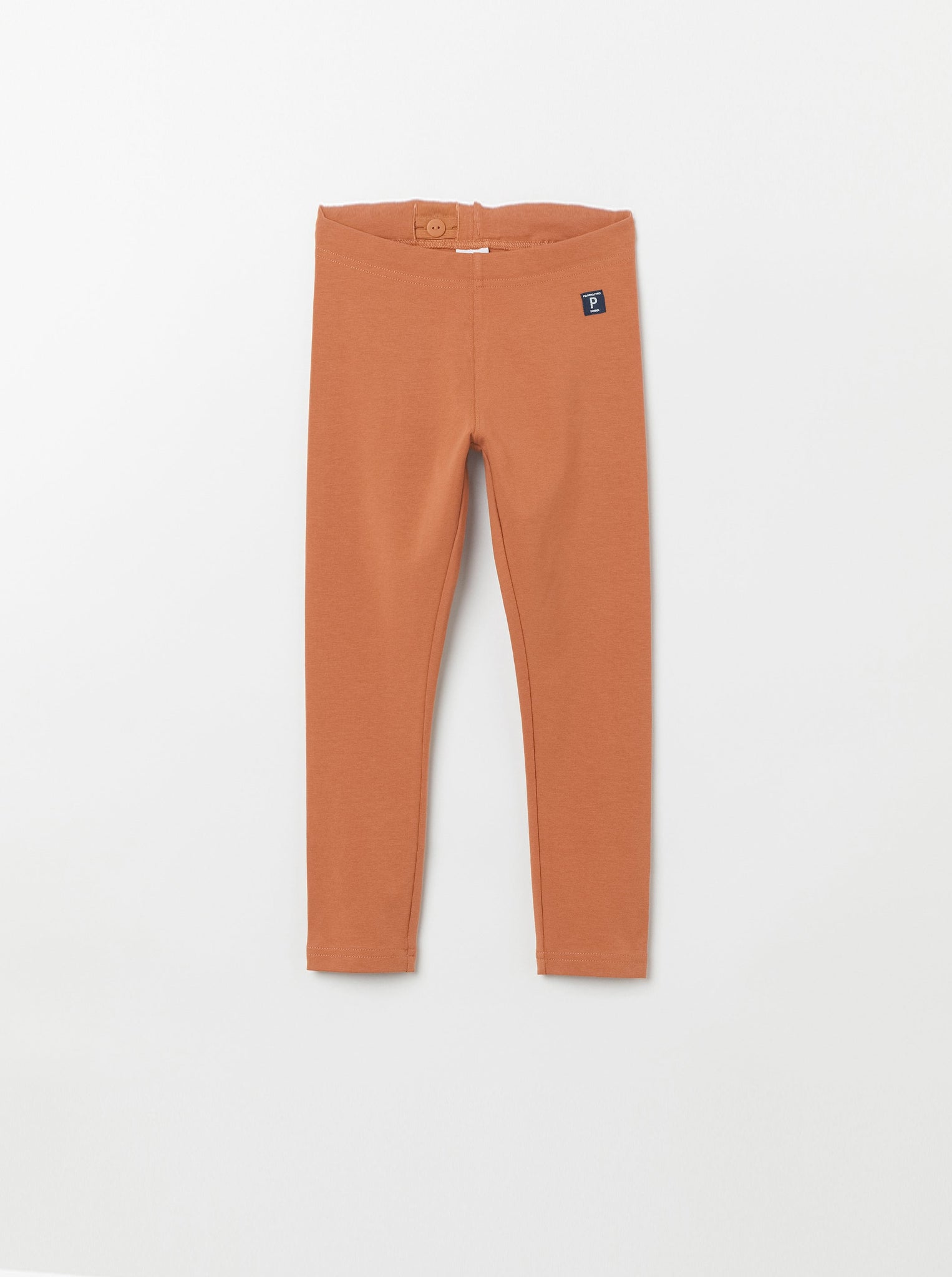 Organic Cotton Orange Kids Leggings from the Polarn O. Pyret Kidswear collection. Nordic kids clothes made from sustainable sources.