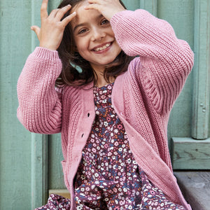 Burgundy Floral Print Kids Dress from the Polarn O. Pyret Kidswear collection. The best ethical kids clothes
