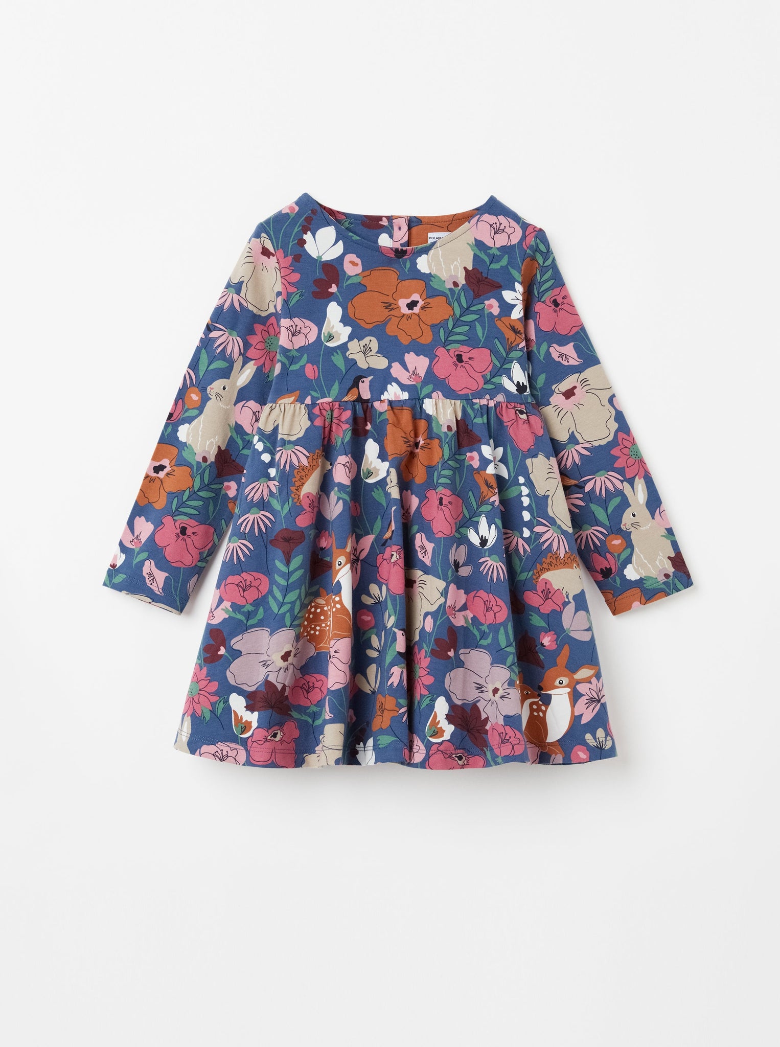 Organic Cotton Blue Floral Kids Dress from the Polarn O. Pyret Kidswear collection. The best ethical kids clothes