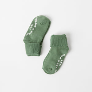 Green Antislip Kids Socks Multipack from the Polarn O. Pyret Kidswear collection. Ethically produced kids clothing.