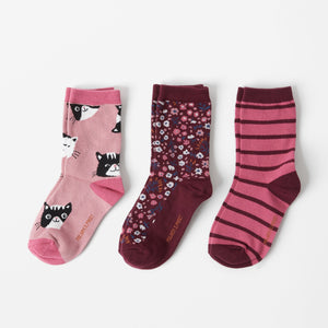 Pink Cotton Kids Socks Multipack from the Polarn O. Pyret Kidswear collection. The best ethical kids clothes