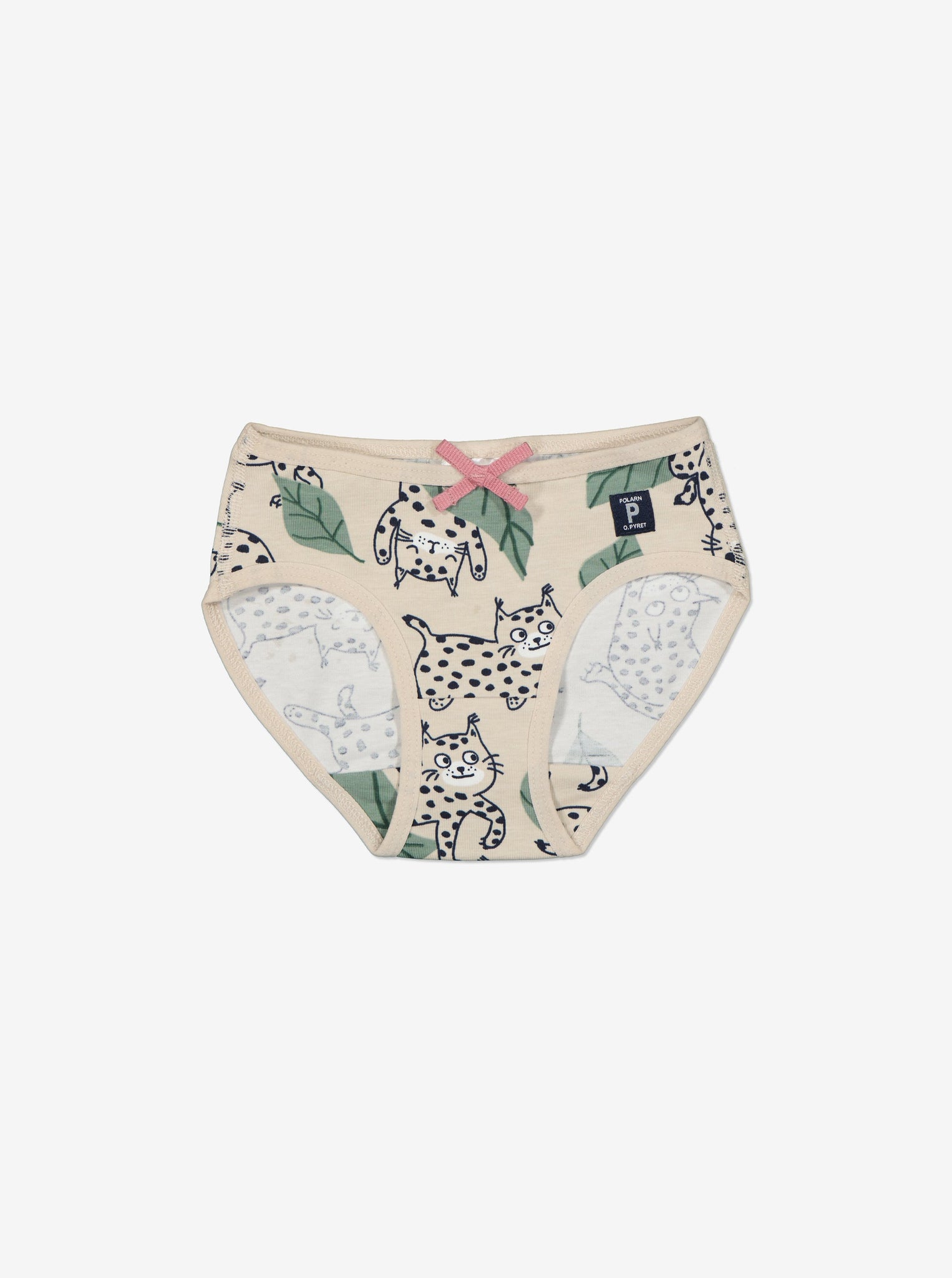Organic Cotton Beige Girls Briefs from the Polarn O. Pyret Kidswear collection. Clothes made using sustainably sourced materials.