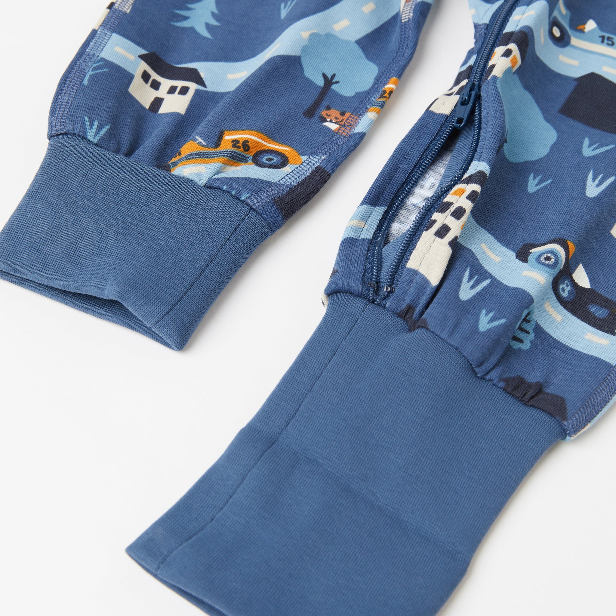 Car Print Blue Baby All-In-One from the Polarn O. Pyret Kidswear collection. The best ethical kids clothes
