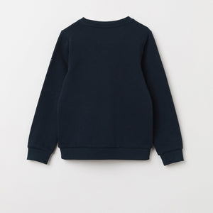 Car Print Navy Kids Sweatshirt from the Polarn O. Pyret Kidswear collection. Clothes made using sustainably sourced materials.