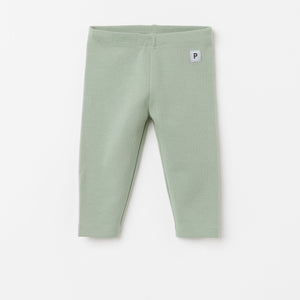 Organic Cotton Green Baby Leggings from the Polarn O. Pyret Kidswear collection. Clothes made using sustainably sourced materials.
