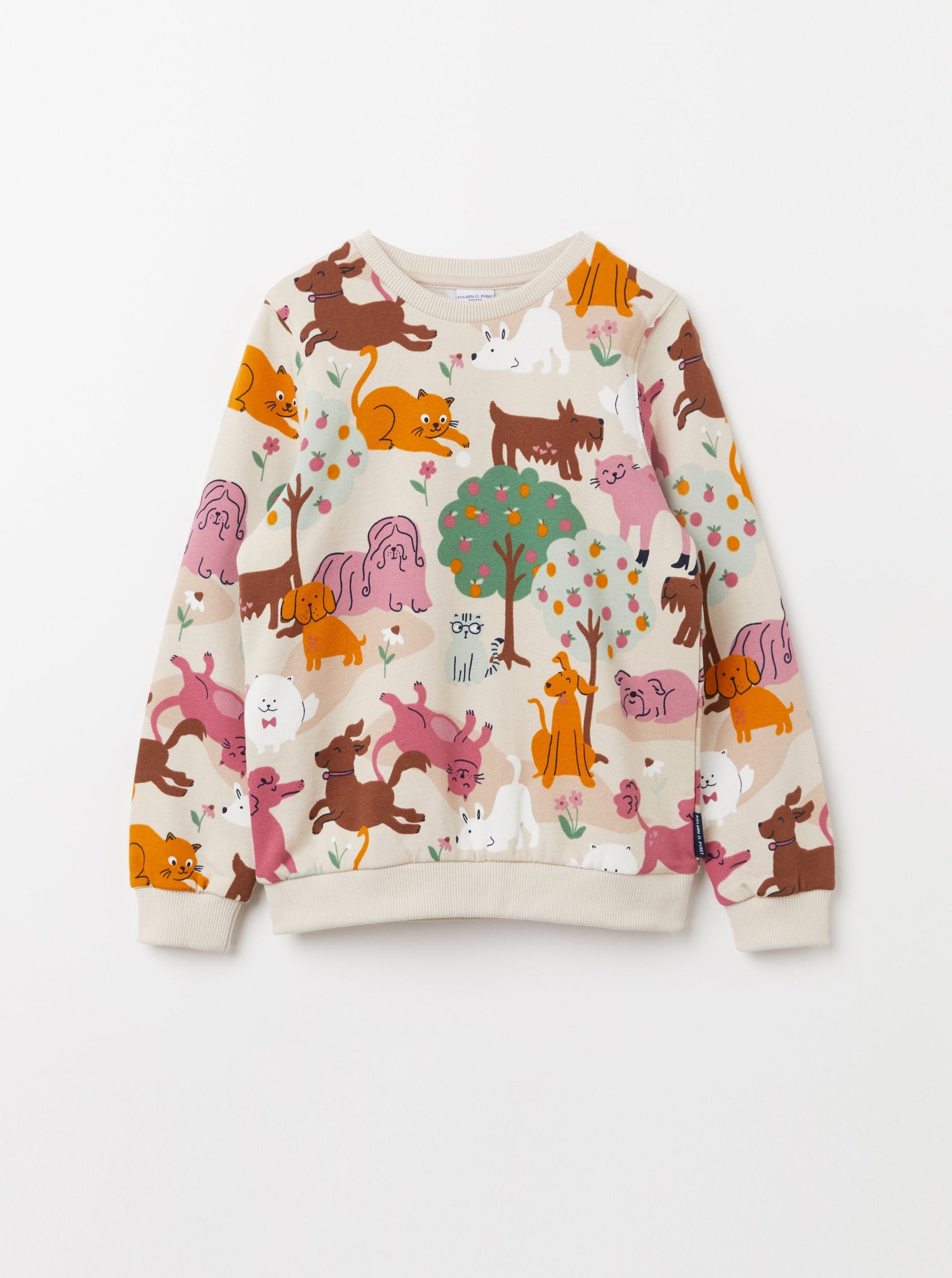 Organic Cotton Cat & Dog Kids Sweatshirt from the Polarn O. Pyret Kidswear collection. The best ethical kids clothes