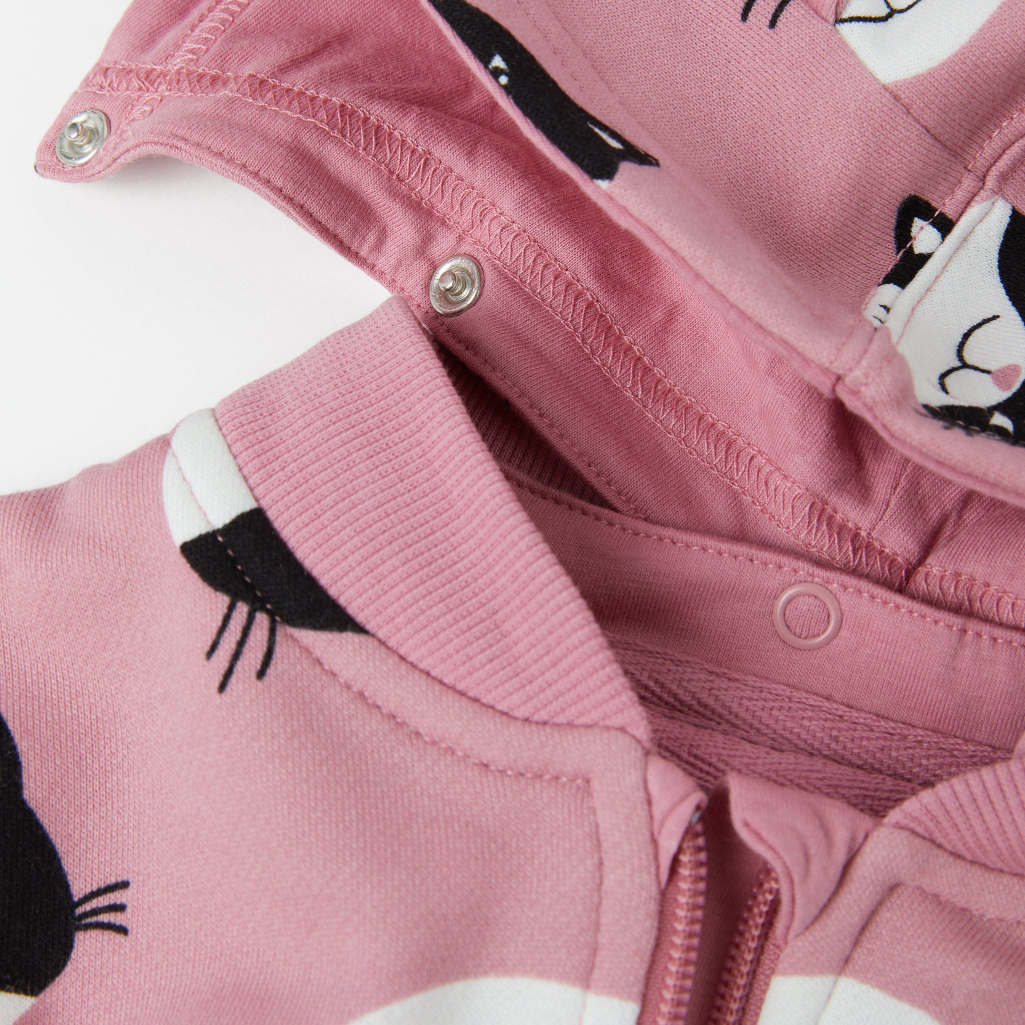 Cat Print Pink Kids Hoodie from the Polarn O. Pyret Kidswear collection. Ethically produced kids clothing.