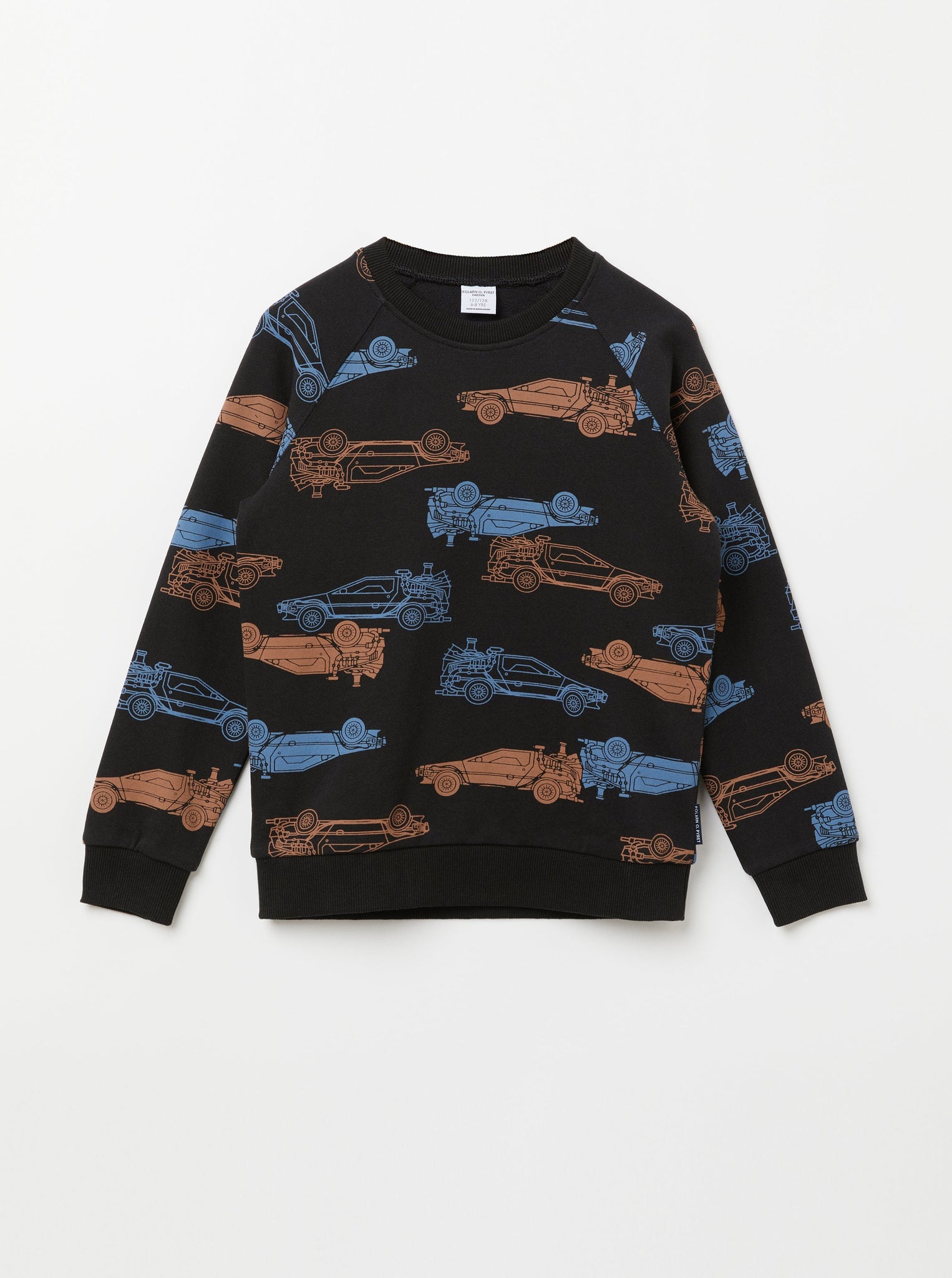 Organic Cotton Kids Car Sweatshirt from the Polarn O. Pyret Kidswear collection. Nordic kids clothes made from sustainable sources.