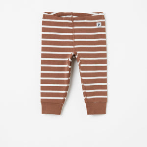 Organic Cotton Brown Baby Leggings from the Polarn O. Pyret Kidswear collection. Clothes made using sustainably sourced materials.