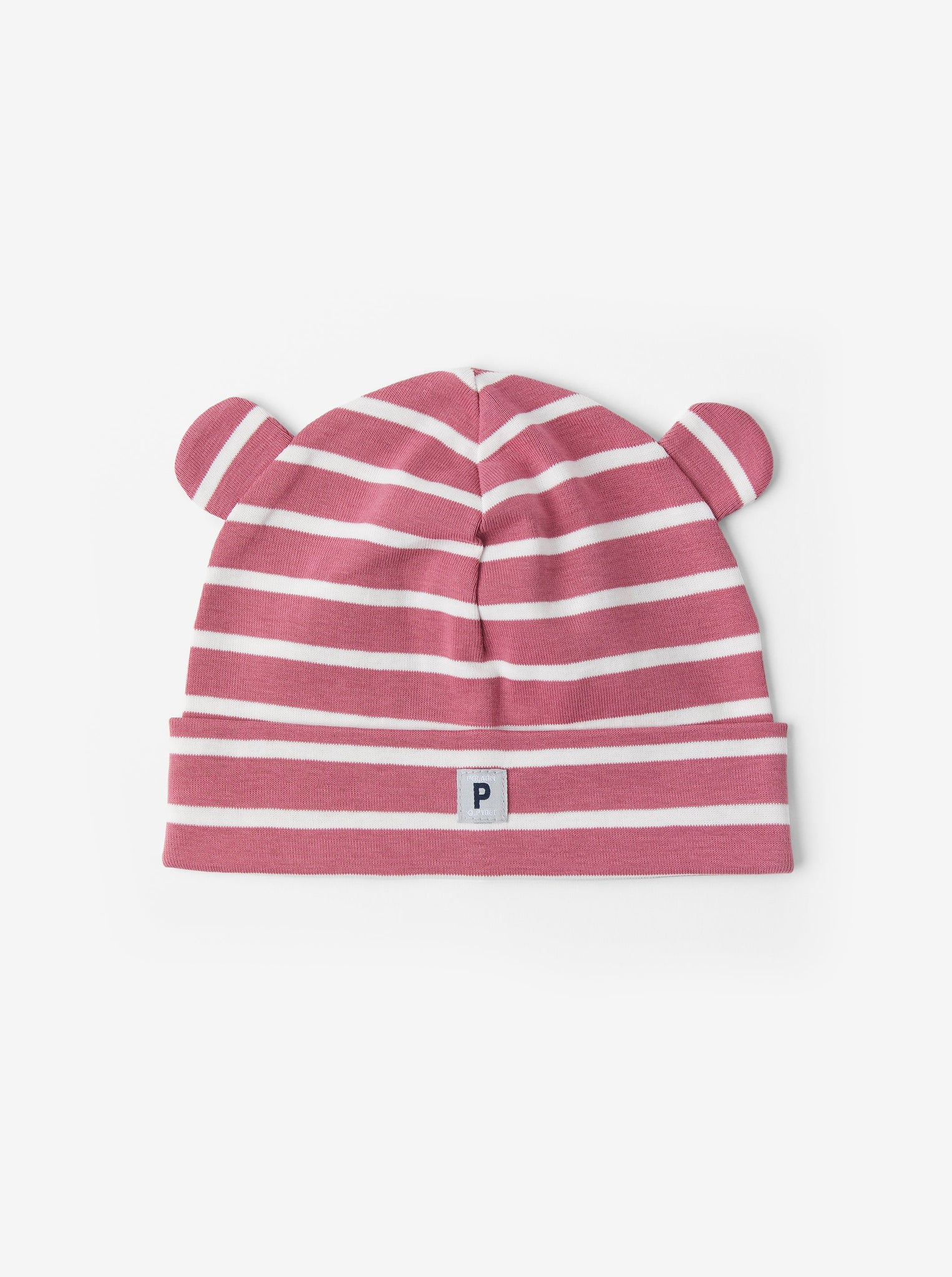 Organic Cotton Pink Baby Beanie Hat from the Polarn O. Pyret Kidswear collection. Ethically produced kids clothing.