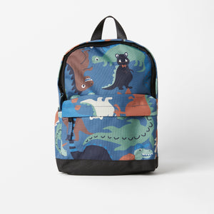 Dinosaur Print Kids Backpack from the Polarn O. Pyret Kidswear collection. Clothes made using sustainably sourced materials.