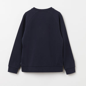 Organic Cotton Navy Kids Sweatshirt from the Polarn O. Pyret Kidswear collection. Clothes made using sustainably sourced materials.