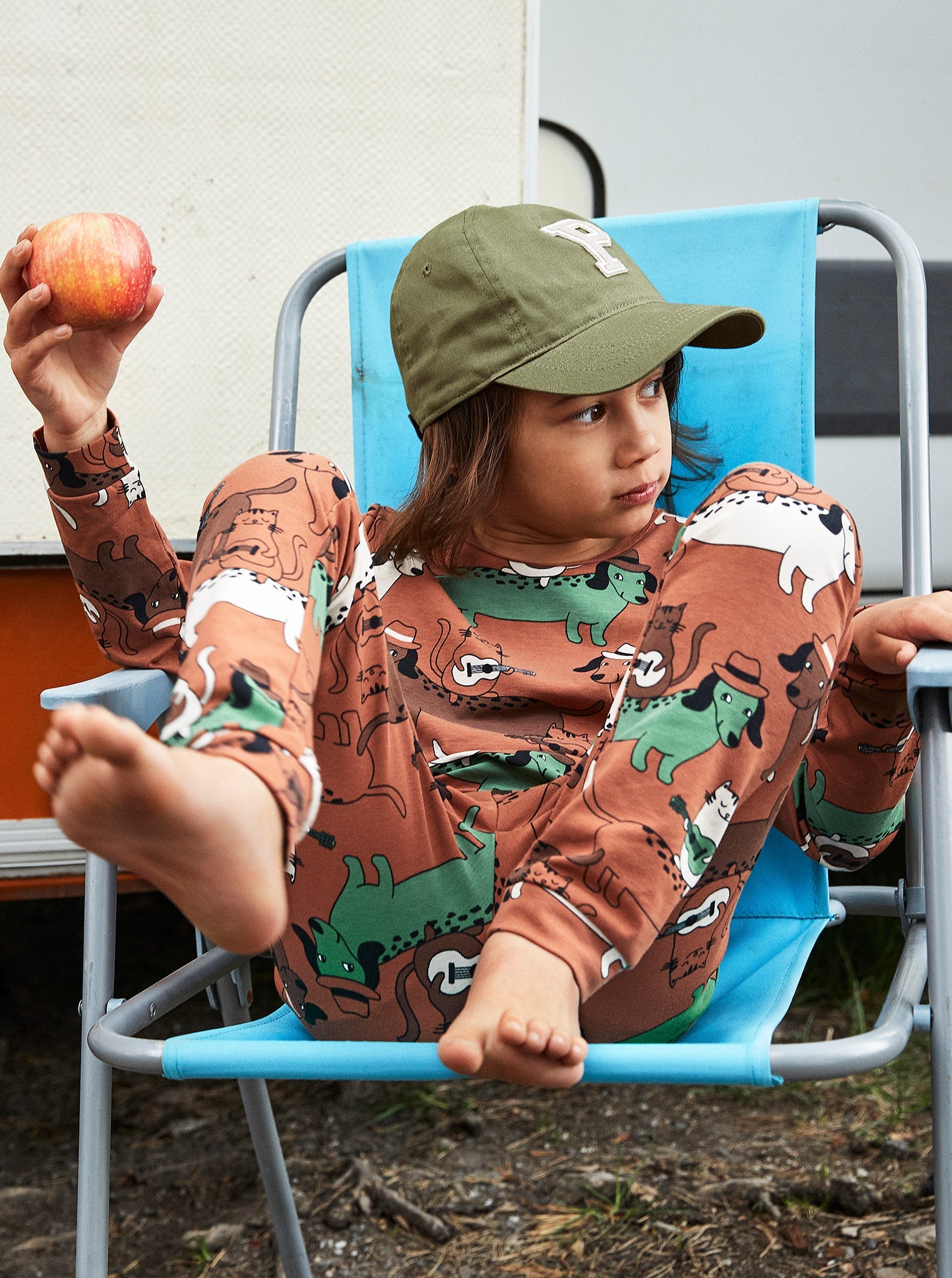 Sausage Dog Print Kids Top from the Polarn O. Pyret Kidswear collection. Nordic kids clothes made from sustainable sources.