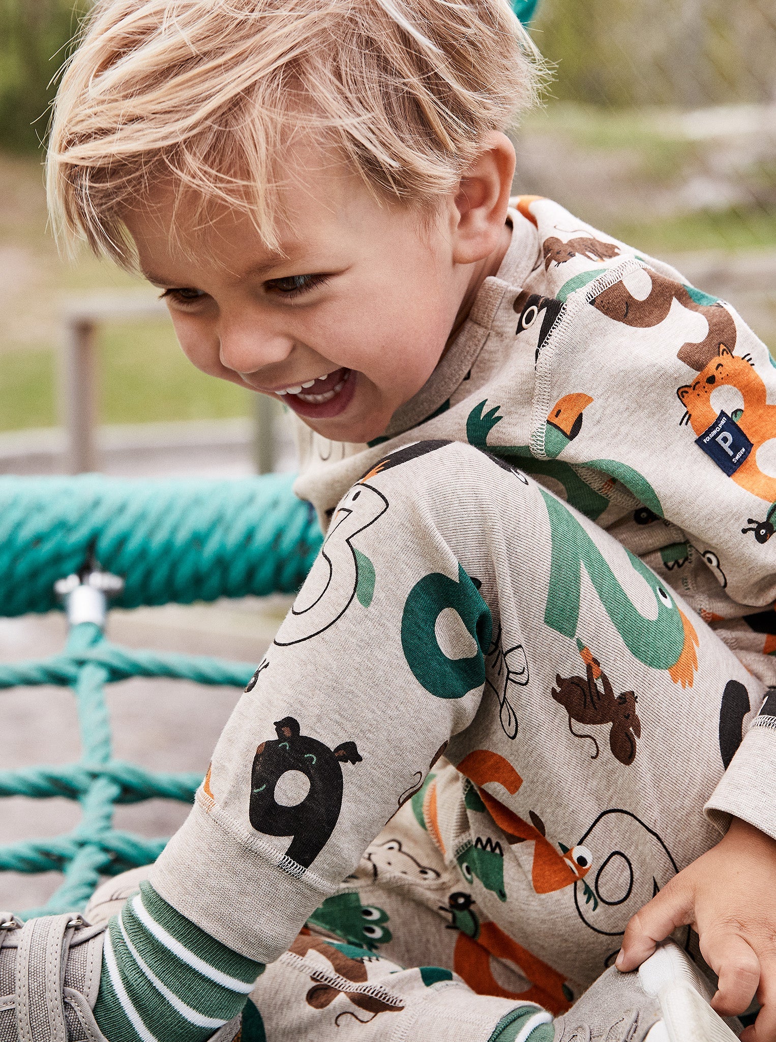 Organic Cotton Beige Kids Top from the Polarn O. Pyret Kidswear collection. Ethically produced kids clothing.