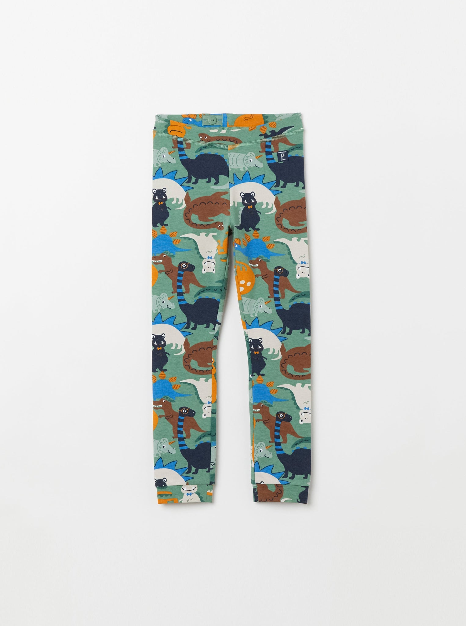 Organic Cotton Dinosaur Kids Leggings from the Polarn O. Pyret Kidswear collection. The best ethical kids clothes