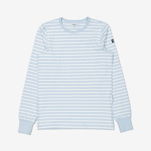 Organic Cotton Striped Blue Adult Pyjamas from Polarn O. Pyret Kidswear. Made using sustainable sourced materials.