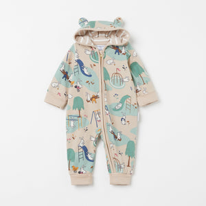 Organic Cotton Beige Baby Onesie from the Polarn O. Pyret Kidswear collection. Nordic kids clothes made from sustainable sources.