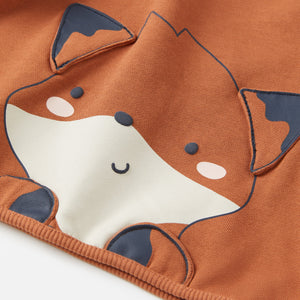 Fox Print Cotton Baby Sweatshirt from the Polarn O. Pyret babywear collection. The best ethical baby clothes