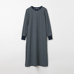 Striped Navy Adult Nightdress from the Polarn O. Pyret adult collection. Adult nightwear from sustainably sourced materials