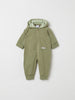 Organic Cotton Green Baby All-In-One from the Polarn O. Pyret babywear collection. Nordic kids clothes made from sustainable sources.
