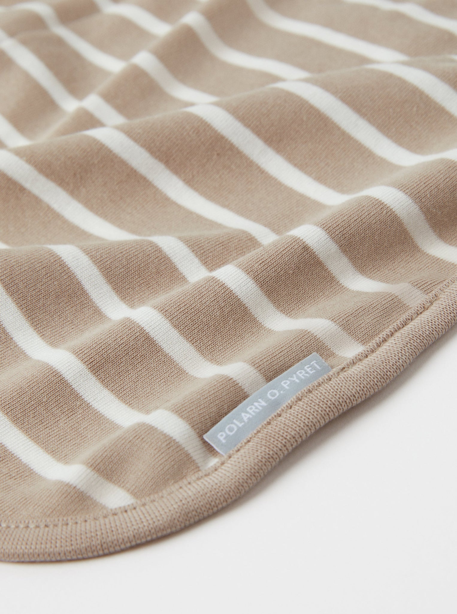 Striped Beige Baby Blanket from the Polarn O. Pyret babywear collection. Made using 100% GOTS Organic Cotton
