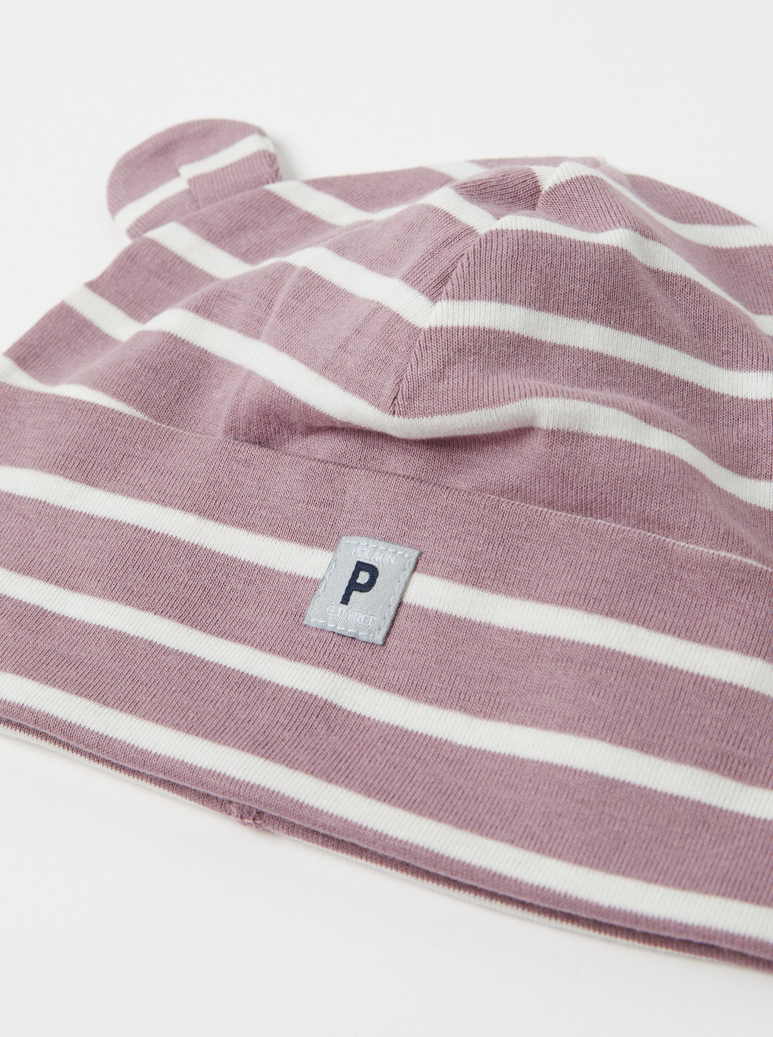 Organic Cotton Purple Baby Beanie Hat from the Polarn O. Pyret babywear collection. Nordic baby clothes made from sustainable sources.