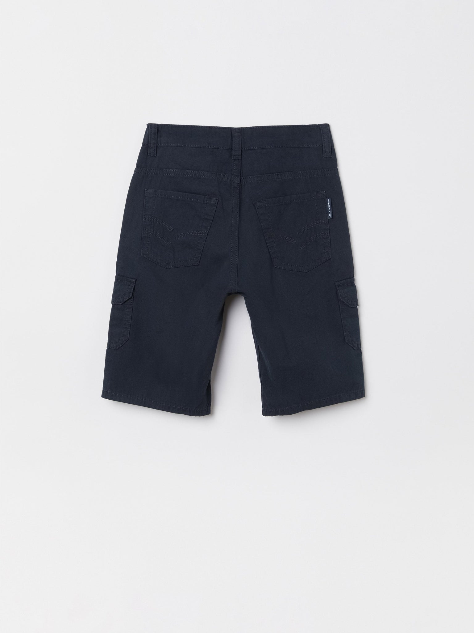 Organic Cotton Navy Kids Cargo Shorts | Polarn O. Pyret UK