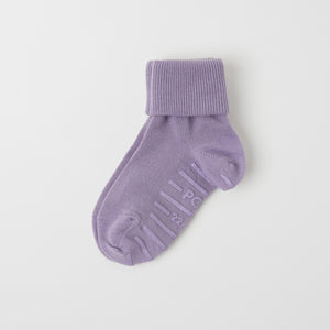 Merino Wool Purple Antislip Kids Socks from the Polarn O. Pyret kidswear collection. The best ethical kids clothes