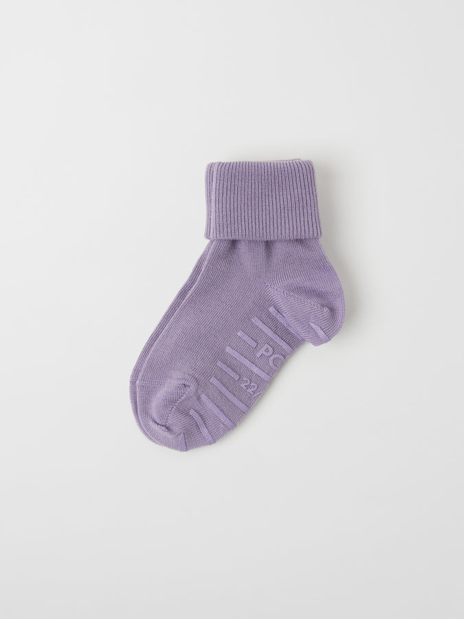 Merino Wool Purple Antislip Kids Socks from the Polarn O. Pyret kidswear collection. The best ethical kids clothes