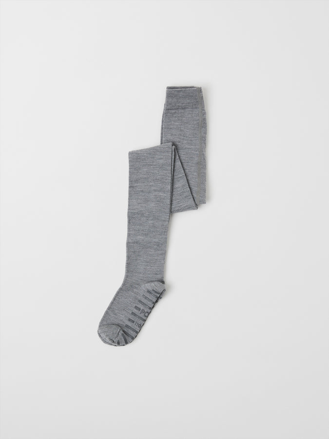 Merino Wool Grey Antislip Kids Tights from the Polarn O. Pyret kidswear collection. Ethically produced kids clothing.