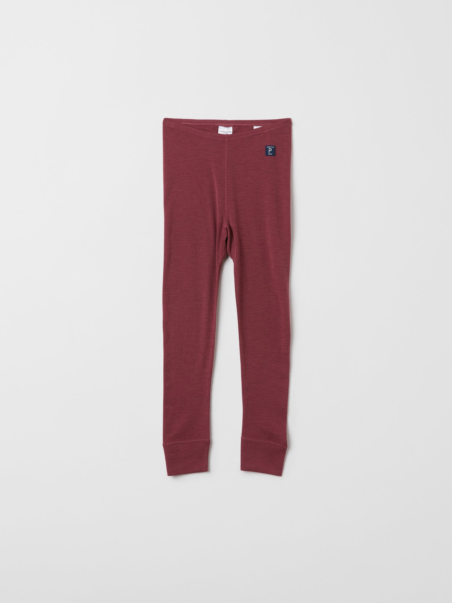 Red Merino Kids Thermal Leggings from the Polarn O. Pyret outerwear collection. The best ethical kids outerwear.