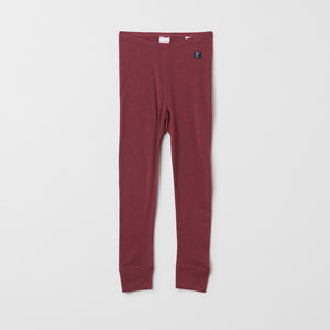 Red Merino Kids Thermal Leggings from the Polarn O. Pyret outerwear collection. The best ethical kids outerwear.
