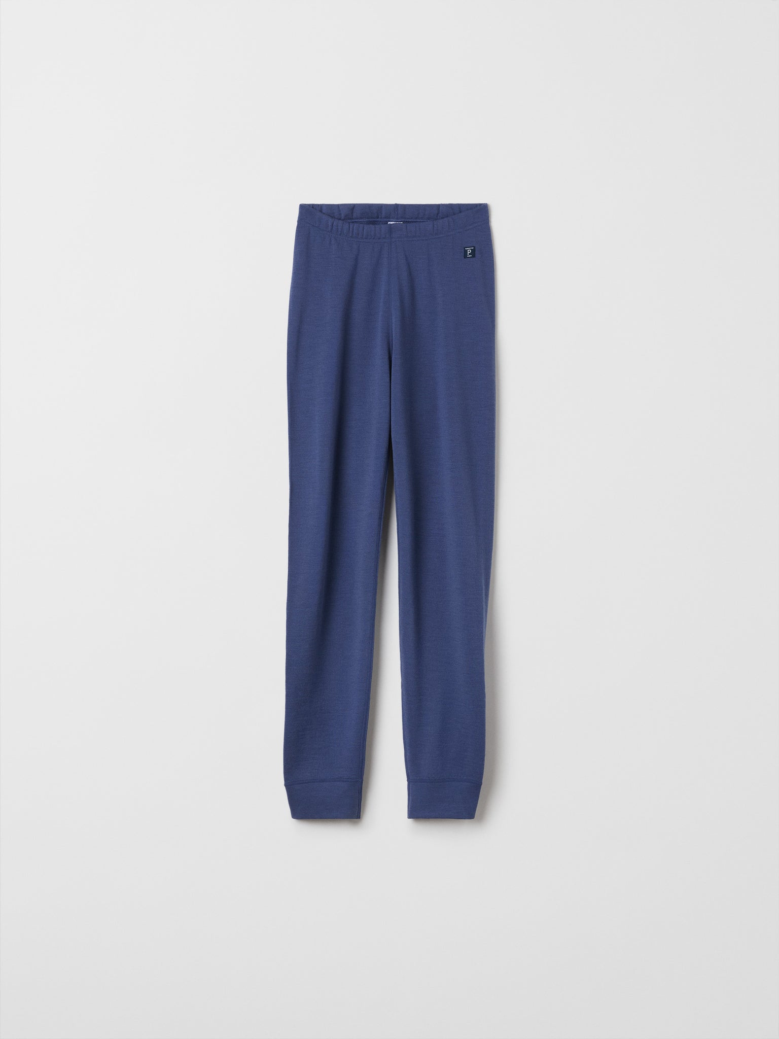 Blue Adult Terry Wool Trousers from the Polarn O. Pyret outerwear collection. Kids outerwear made from sustainably source materials