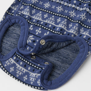 Merino Wool Blue Thermal Babygrow from the Polarn O. Pyret outerwear collection. Kids outerwear made from sustainably source materials