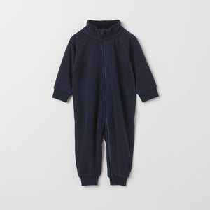 Merino Kids Navy Thermal Onesie from the Polarn O. Pyret outerwear collection. The best ethical kids outerwear.