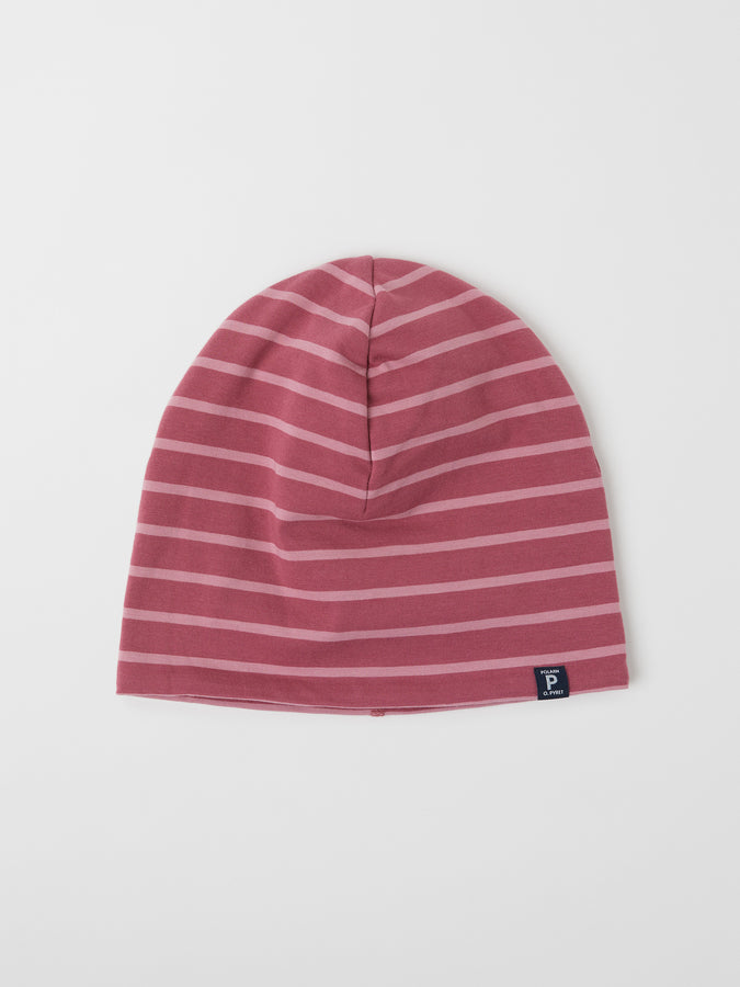 Fleece Lined Red Kids Winter Hat from the Polarn O. Pyret outerwear collection. Ethically produced kids outerwear.