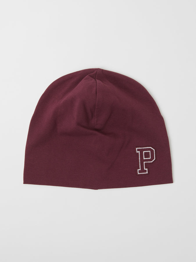 Organic Kids Burgundy Beanie Hat from the Polarn O. Pyret outerwear collection. Made using ethically sourced materials.
