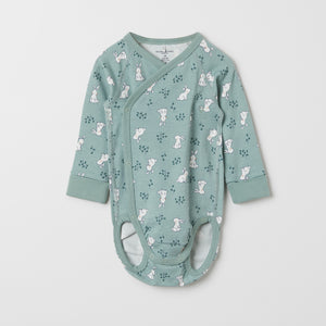Organic Cotton Blue Wraparound Babygrow from the Polarn O. Pyret baby collection. Made using 100% GOTS Organic Cotton