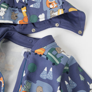 Animal Print Cotton Baby All-In-One from the Polarn O. Pyret baby collection. Nordic baby clothes made from sustainable sources.