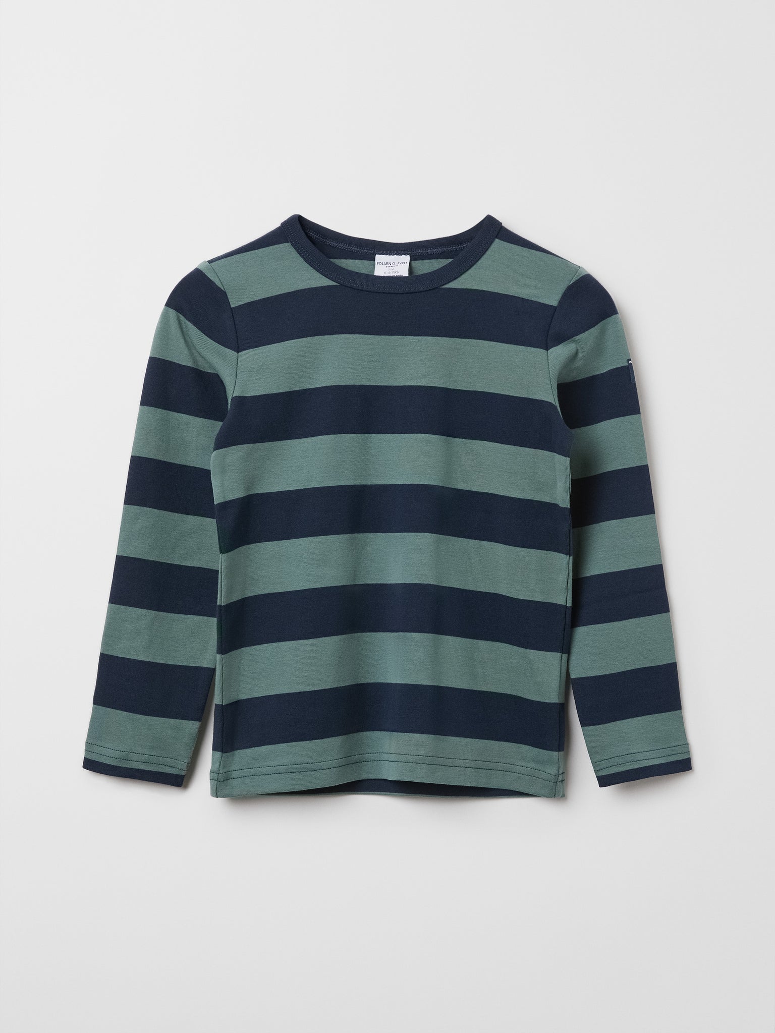 Organic Cotton Green Striped Kids Top from the Polarn O. Pyret kidswear collection. The best ethical kids clothes