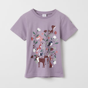 Cotton Kids Animal Print T-Shirt from the Polarn O. Pyret kidswear collection. Nordic kids clothes made from sustainable sources.