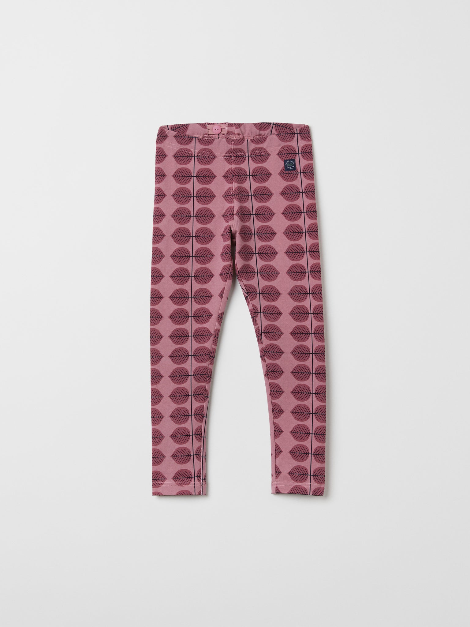 Scandi Organic Cotton Kids Leggings Red from the Polarn O. Pyret kidswear collection. Ethically produced kids clothing.