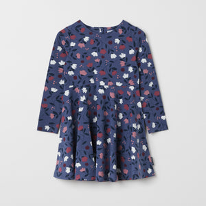 Organic Cotton Blue Floral Kids Dress from the Polarn O. Pyret kidswear collection. The best ethical kids clothes